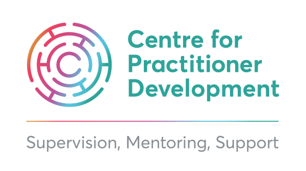 Logo for Centre for Practitioner Development with a colorful maze-like circular design and the tagline 'Supervision, Mentoring, Support'.
