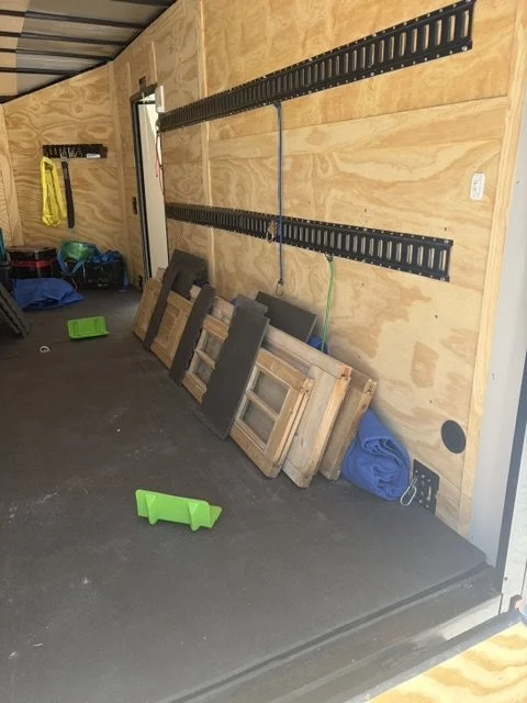 Antique doors getting ready to travel to Santa Rosa Beach, FL.