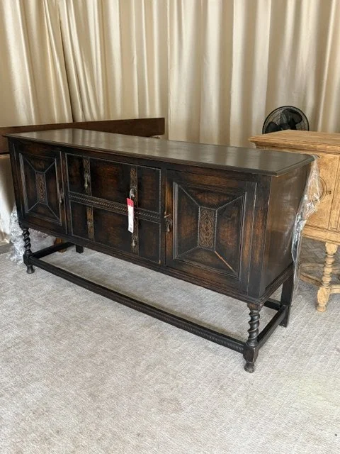 Antique European buffet delivered to a furniture refinishing studio in Cumming, Georgia.