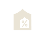 A house-shaped icon with a percentage symbol inside.