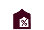 Icon of a house with a percentage symbol inside it