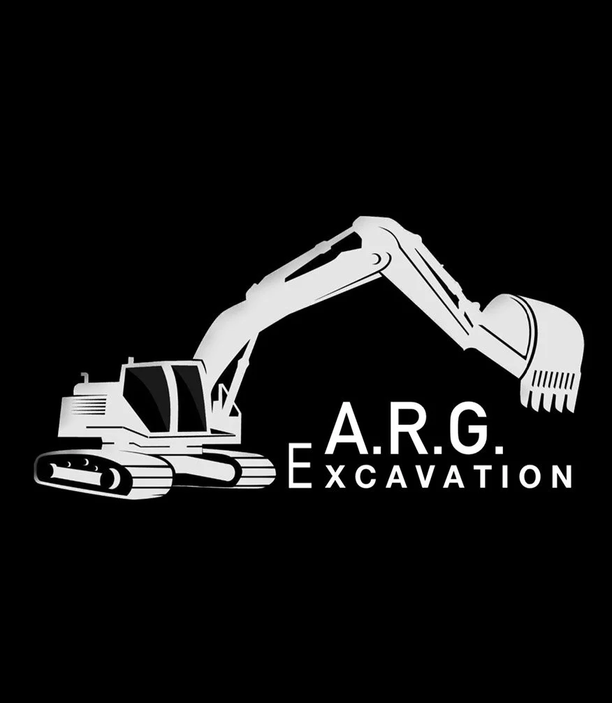 Logo of ARG Excavation featuring a stylized excavator and the company's name.
