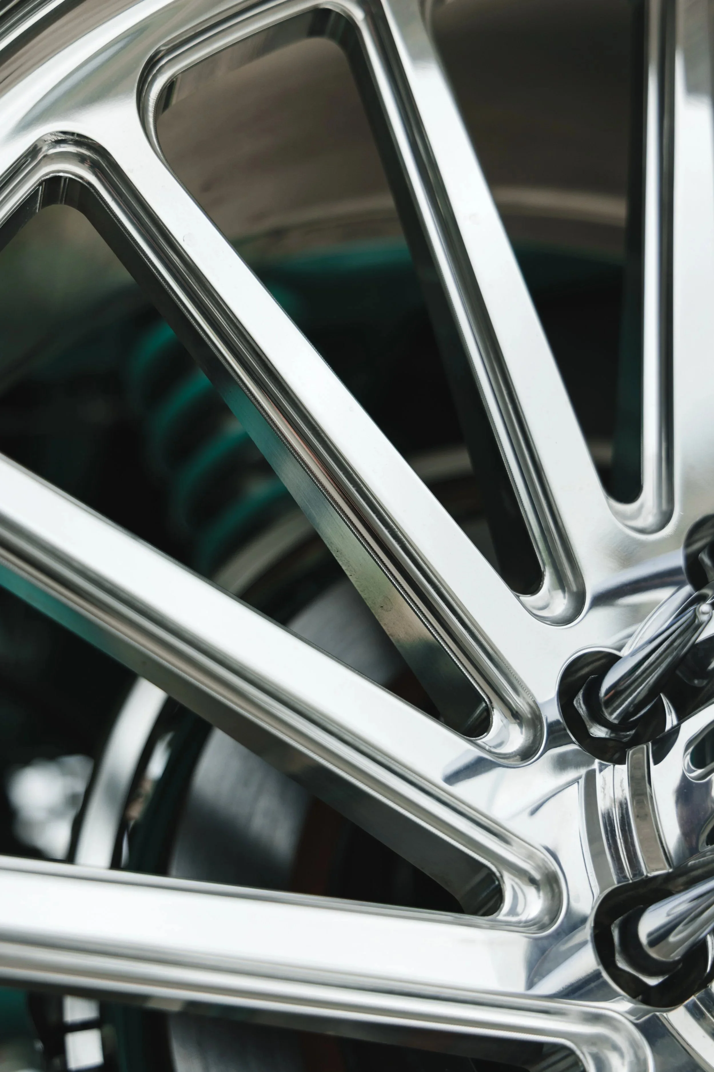 A close-up image of forged wheels