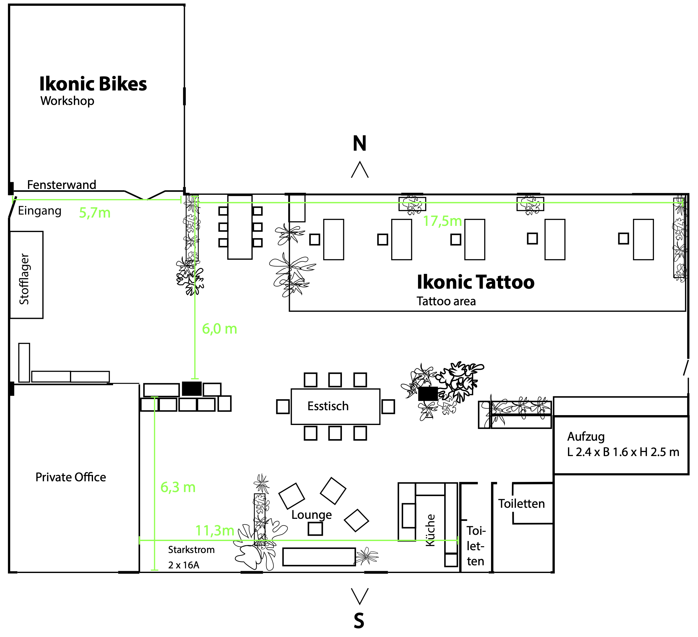 Grundriss Mietstudio Berlin