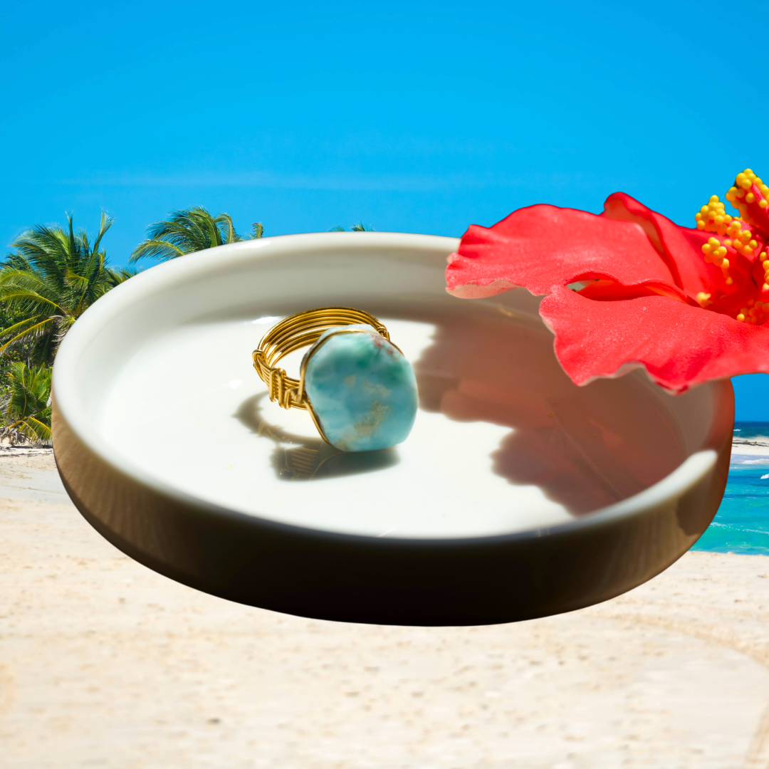 Larimar Gemstone Ring