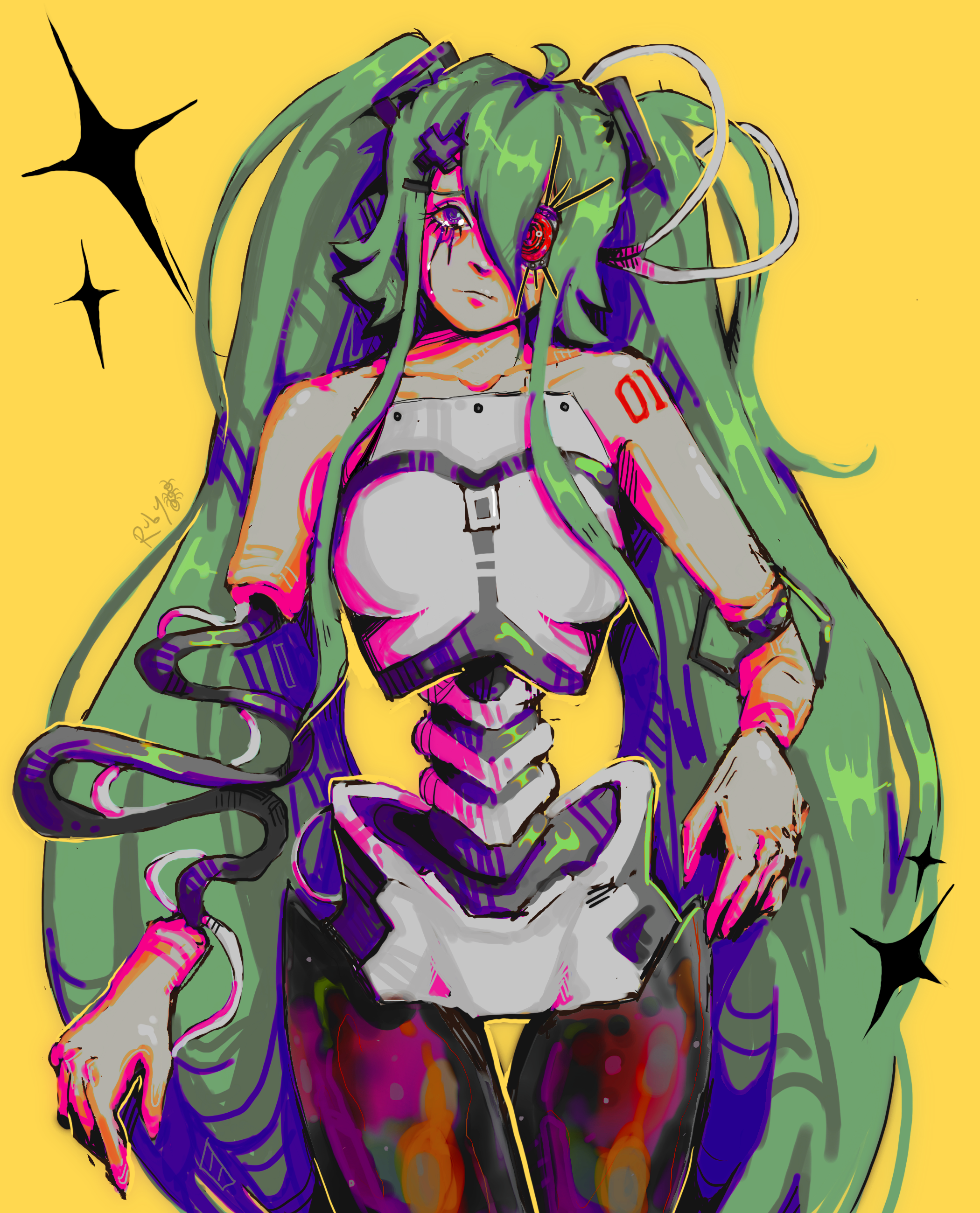 RoboKu (digital illustration, procreate) 