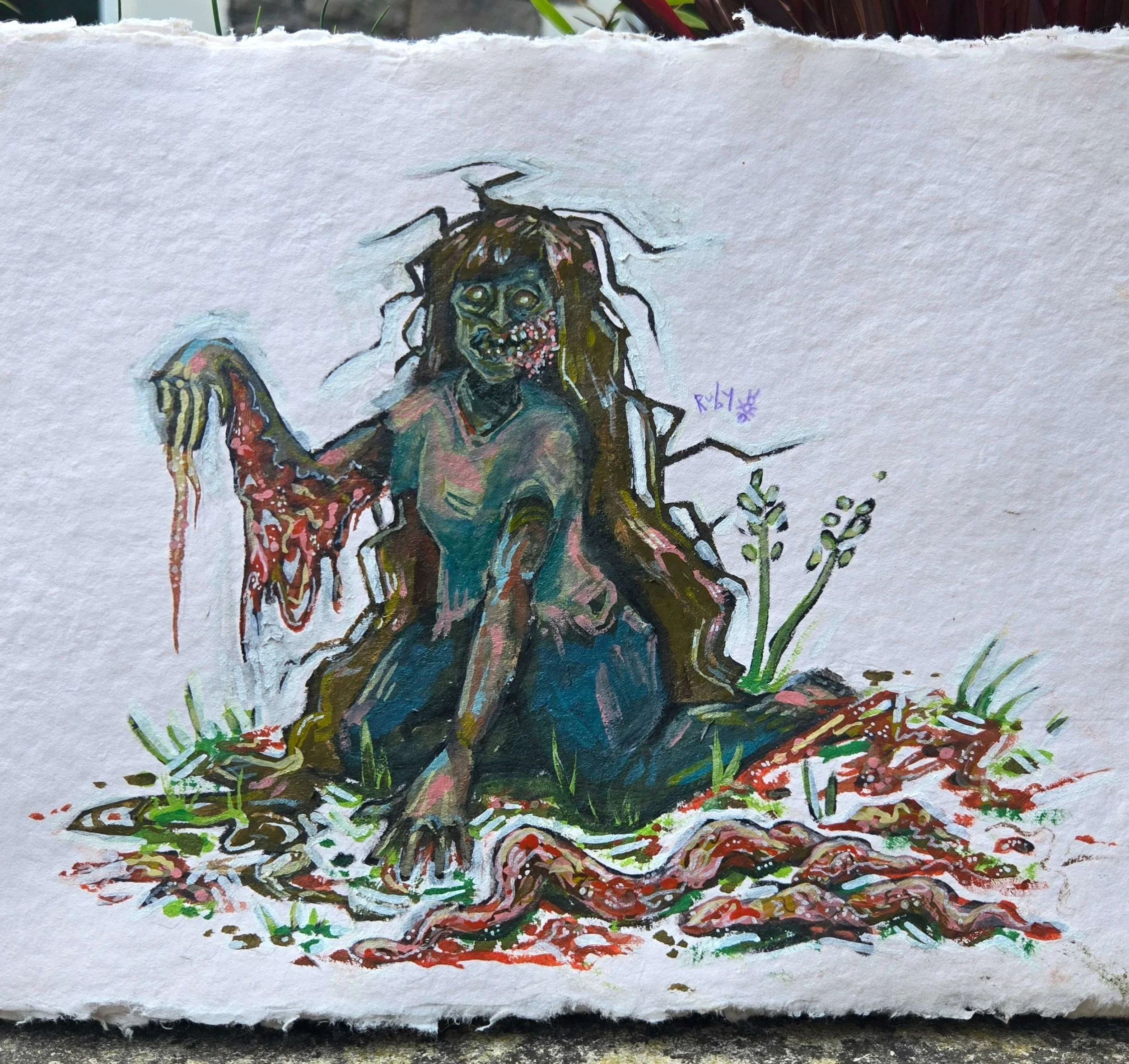 Zombie
(gouache paint on cotton paper)