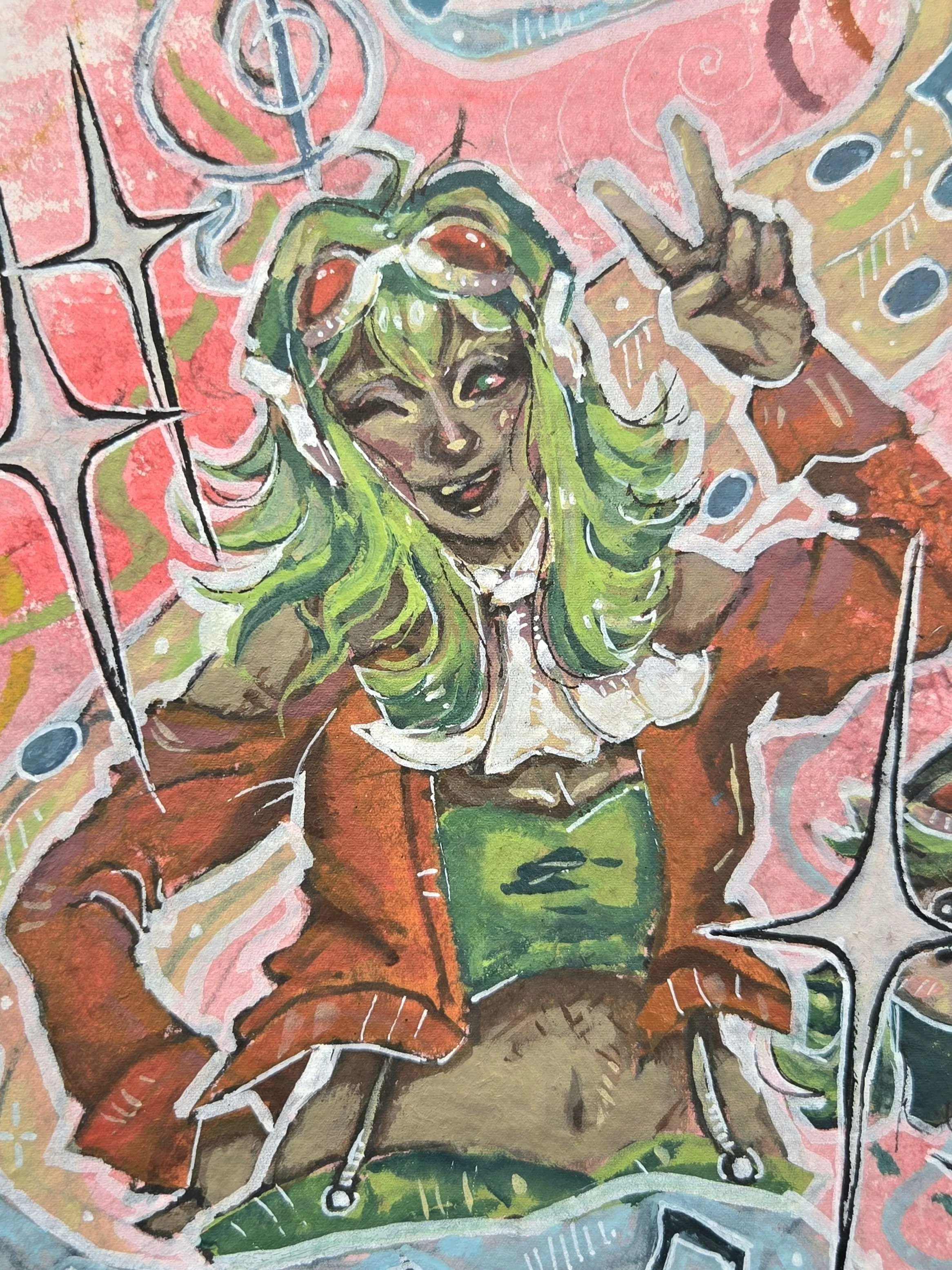 Gumi, painting commission (gouache) 