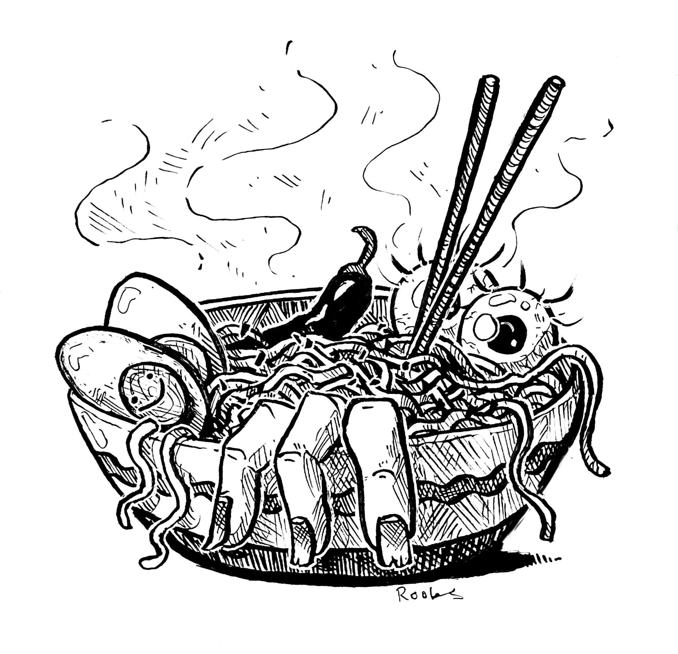 Delicious!
(fine liner pen on paper)