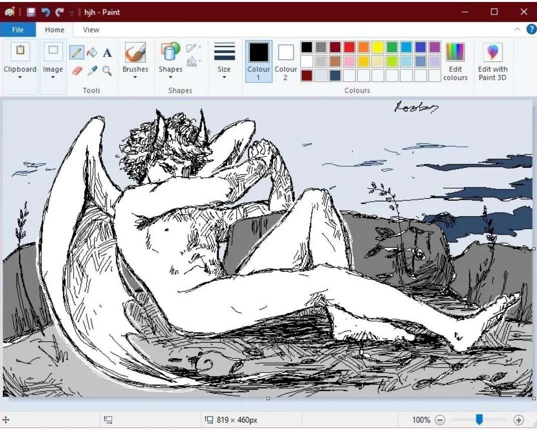 Fallen Angel
(digital illustration, ms paint) 