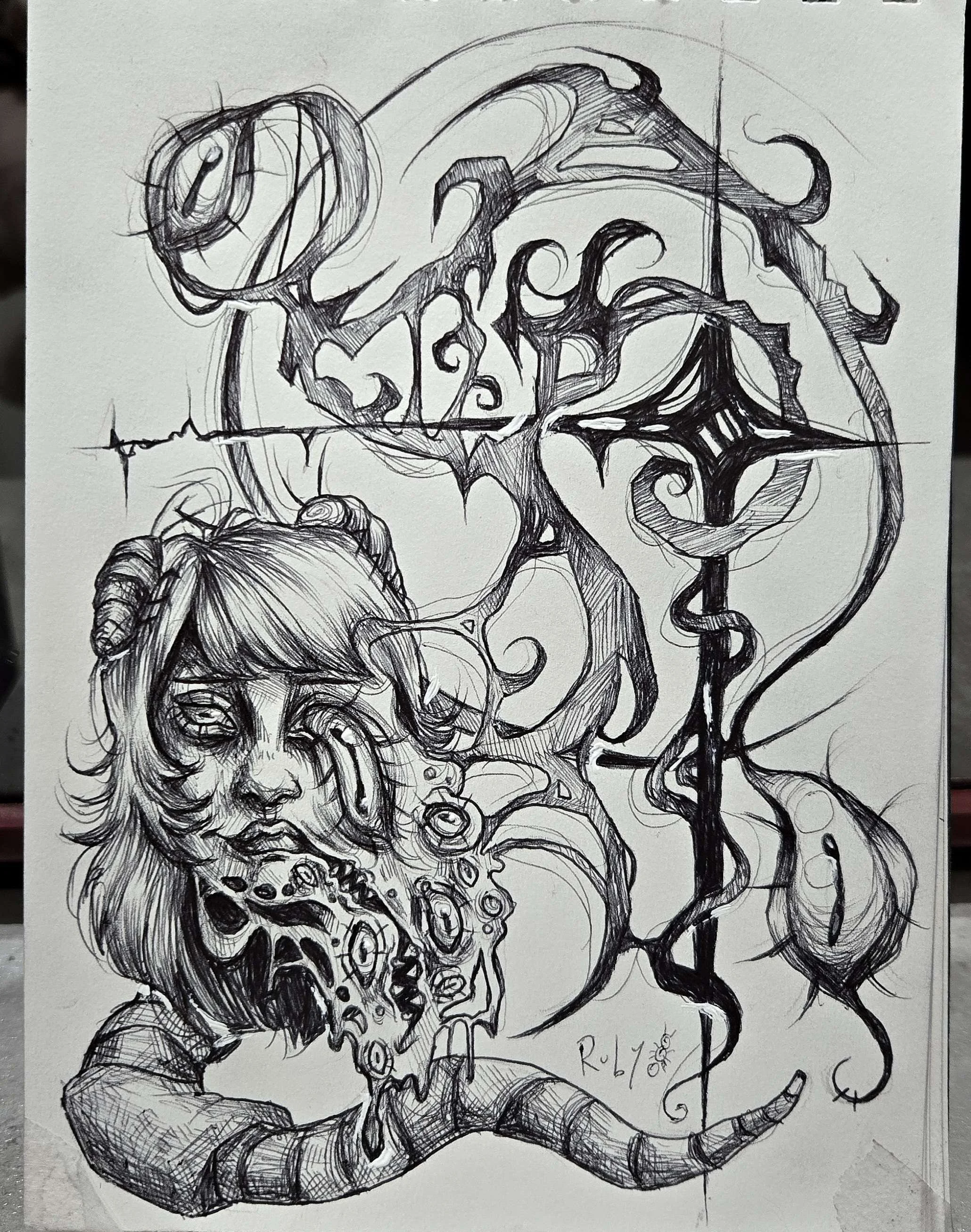 Meat Sigilism (ballpoint pen on paper)