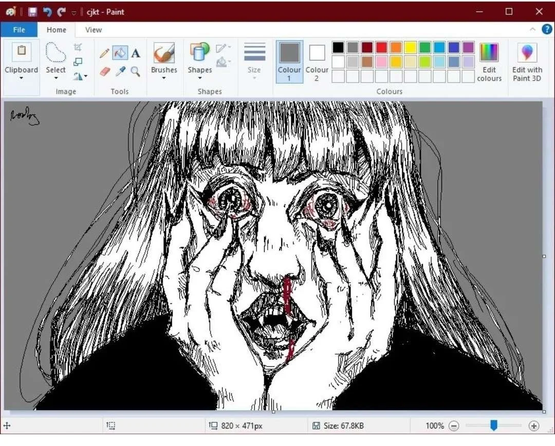 Shock!
(digital illustration, ms paint) 