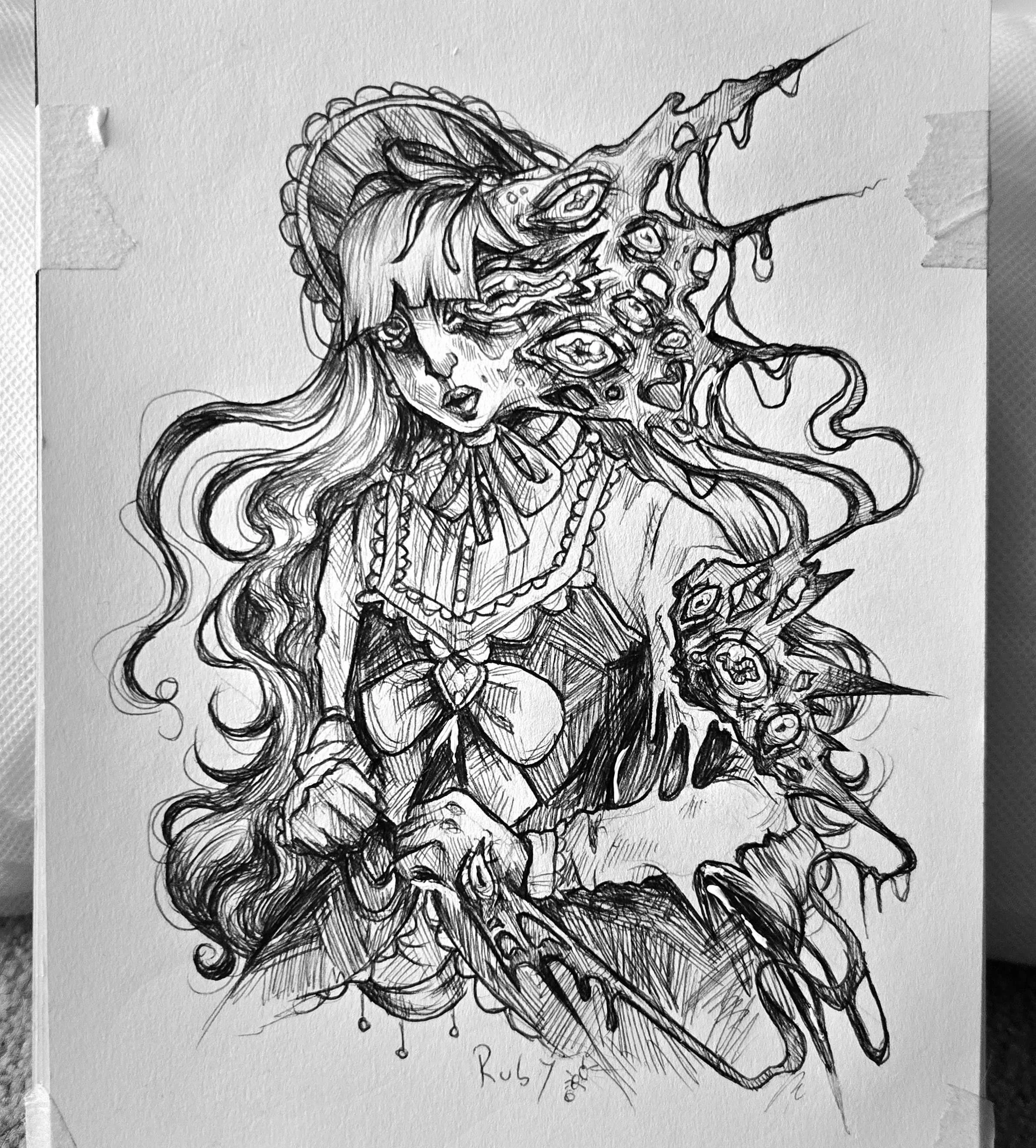 EGL horror (ballpoint pen on paper)