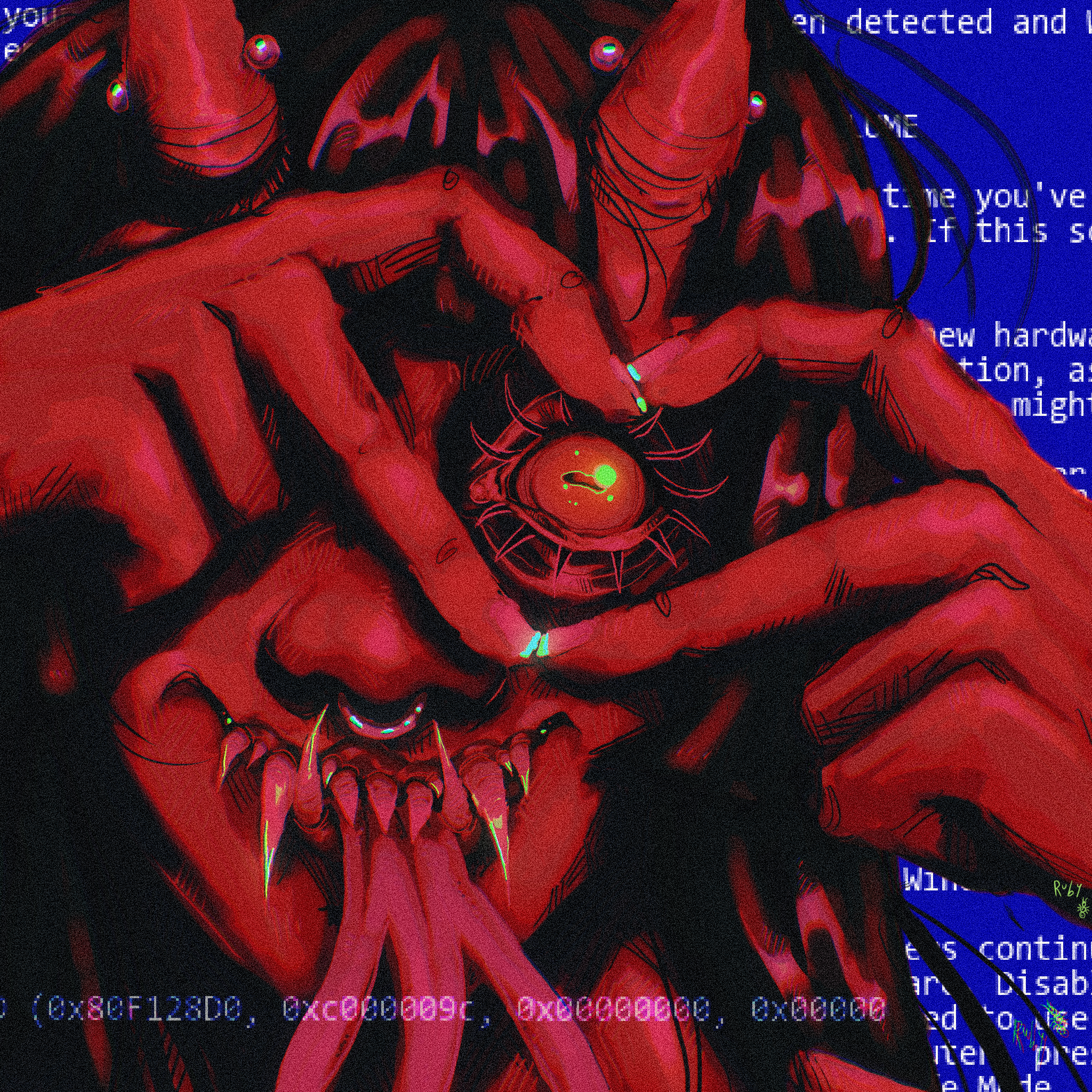 Daemon in your Net
(digital illustration, procreate) 