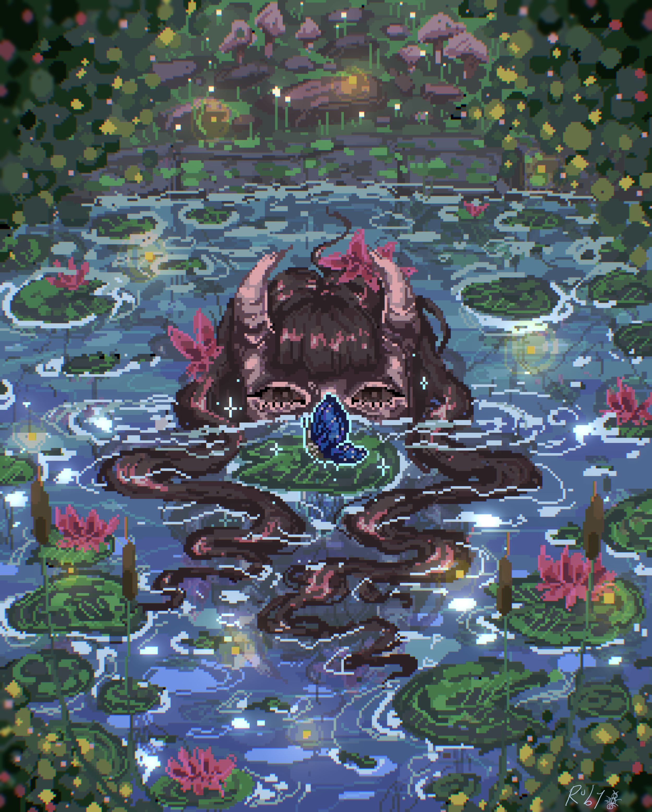 Lady of the Lake
(digital pixel art) 