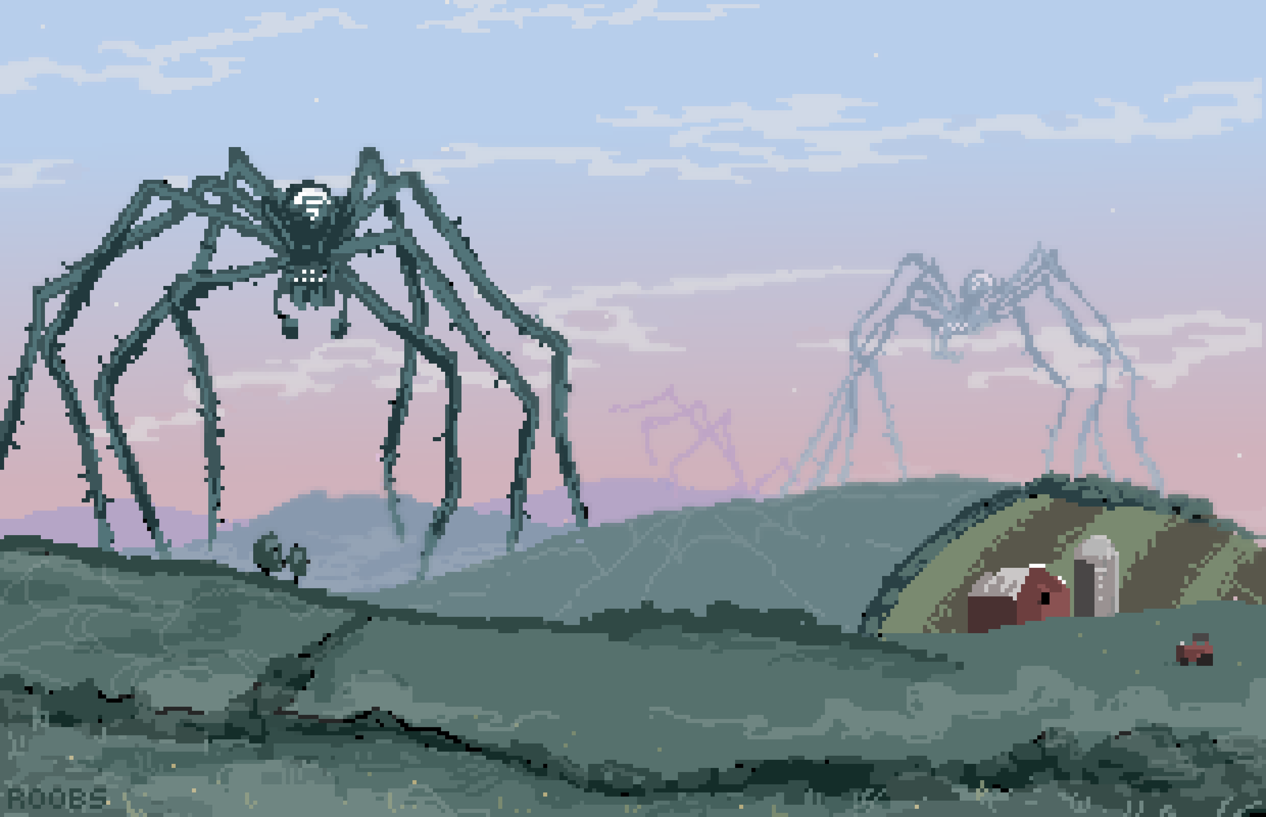 War of the Webs
(digital pixel art)