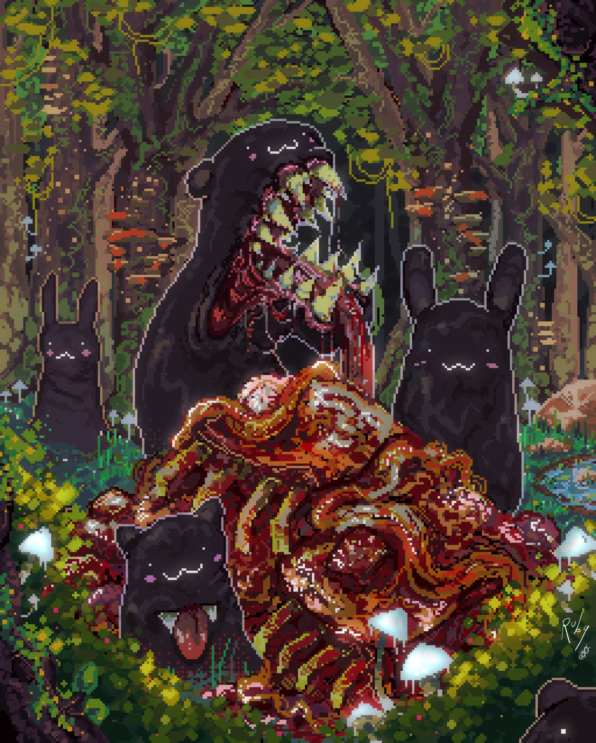 Meat Fest
(digital pixel art)