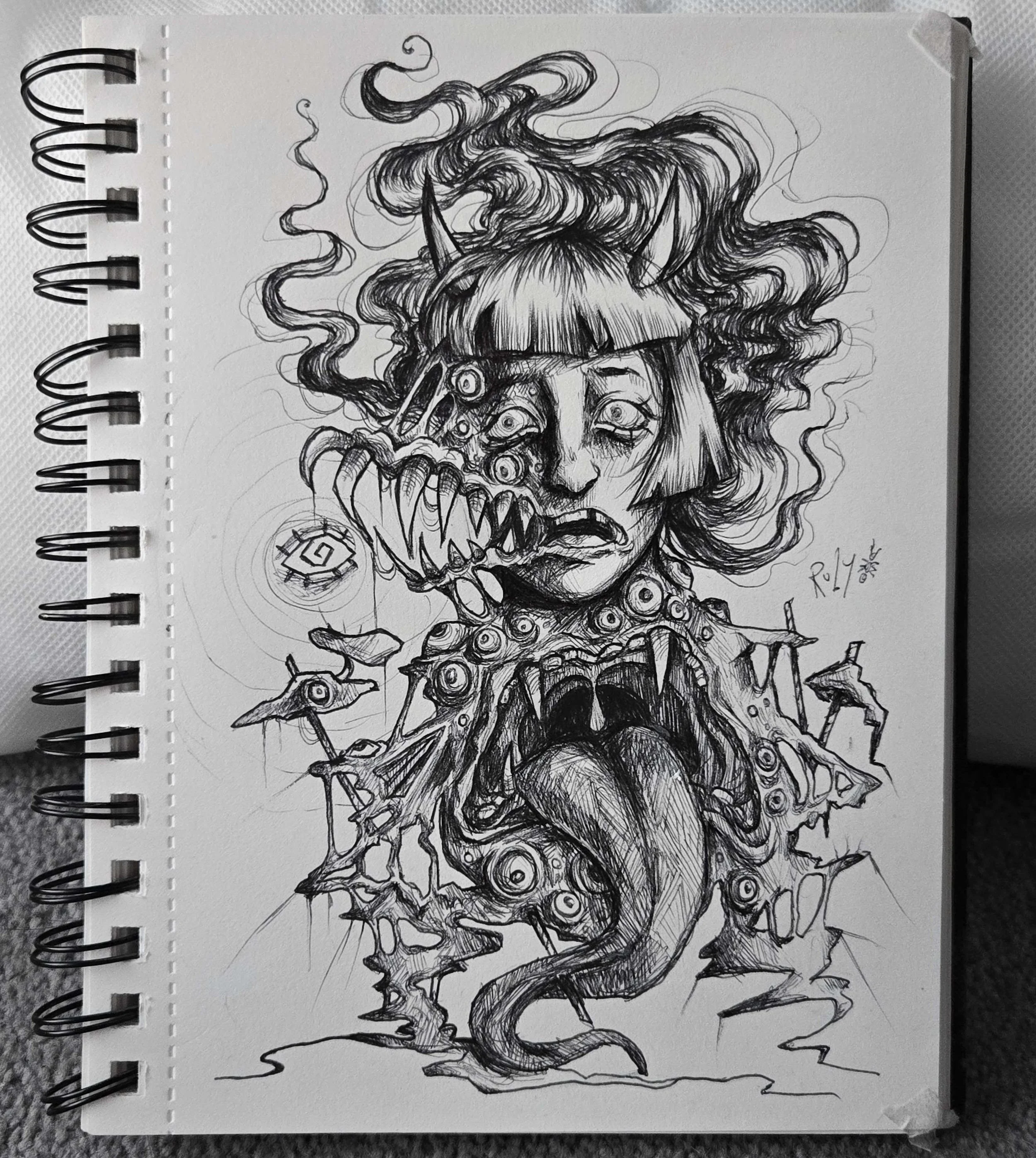 Human? (ballpoint pen on paper)