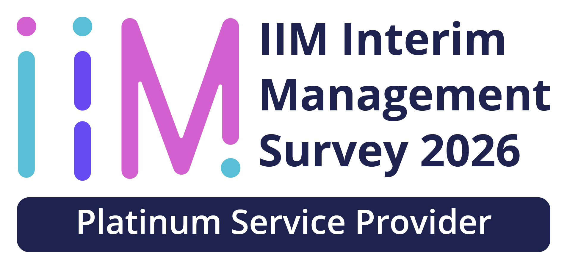 Logo for IIM Interim Management Survey 2026 with the tagline Platinum Service Provider