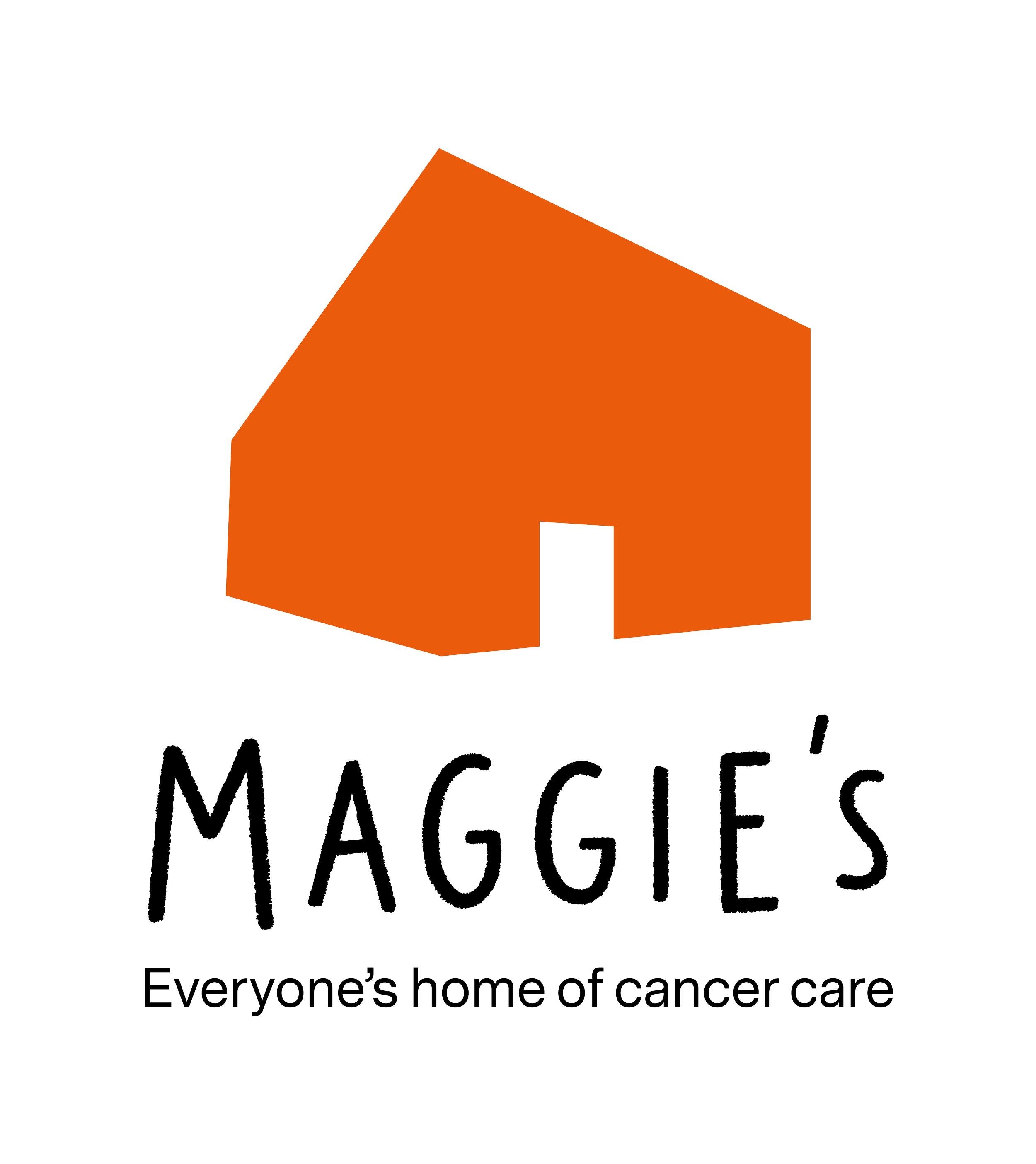 Logo with an orange house icon and the words 'Making' in handwritten style, 'MAGGIE'S' in large capital letters, and smaller text below reading 'Everyone's home of cancer care'.