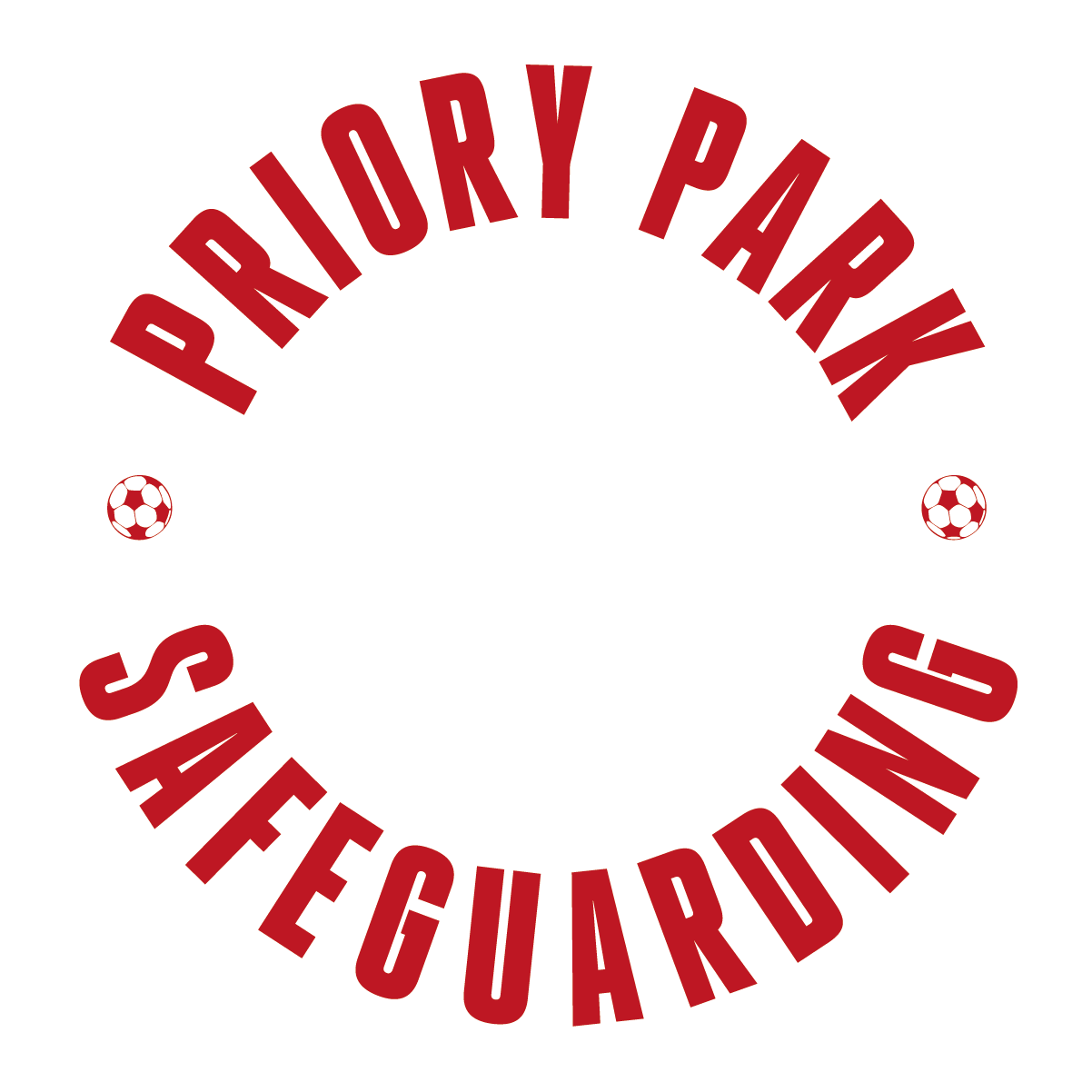 Pro Rugby Park Safety Guardians logo with a shield and checkmark icon, surrounded by red text and small soccer ball icons.