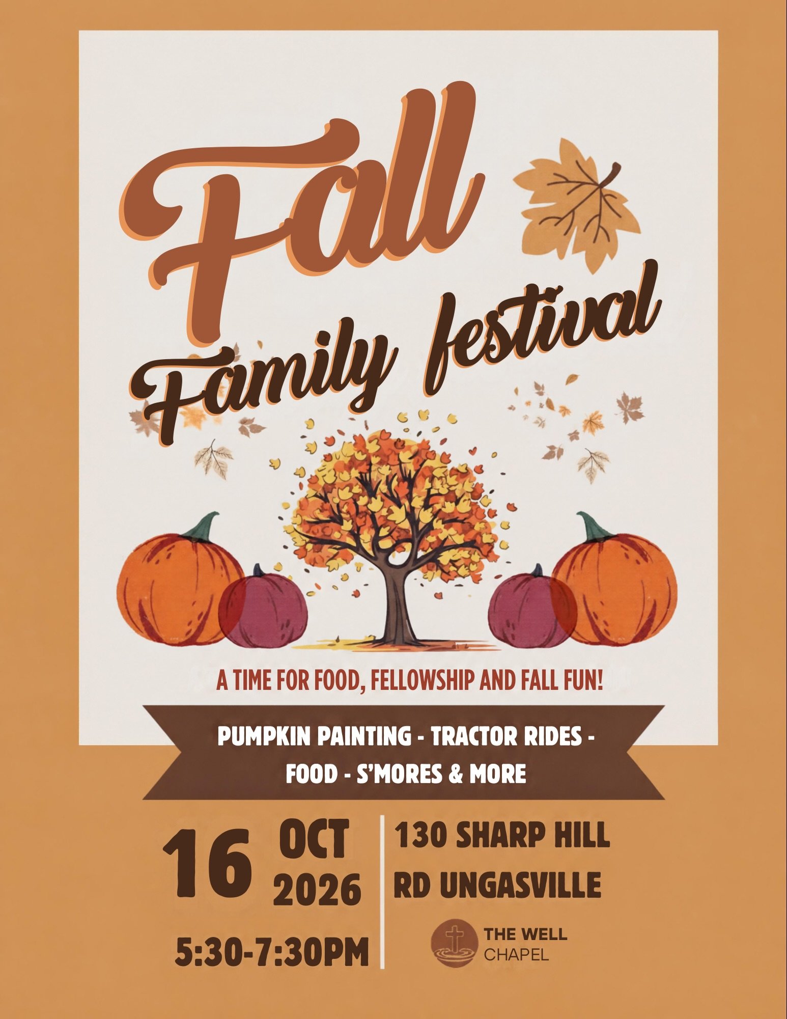 We can&rsquo;t wait for our Fall Family Festival! Come relax, paint a pumpkin, enjoy some warm cocoa and a fire. Bring your kids, as there will be tractor rides too! 🧡🤎