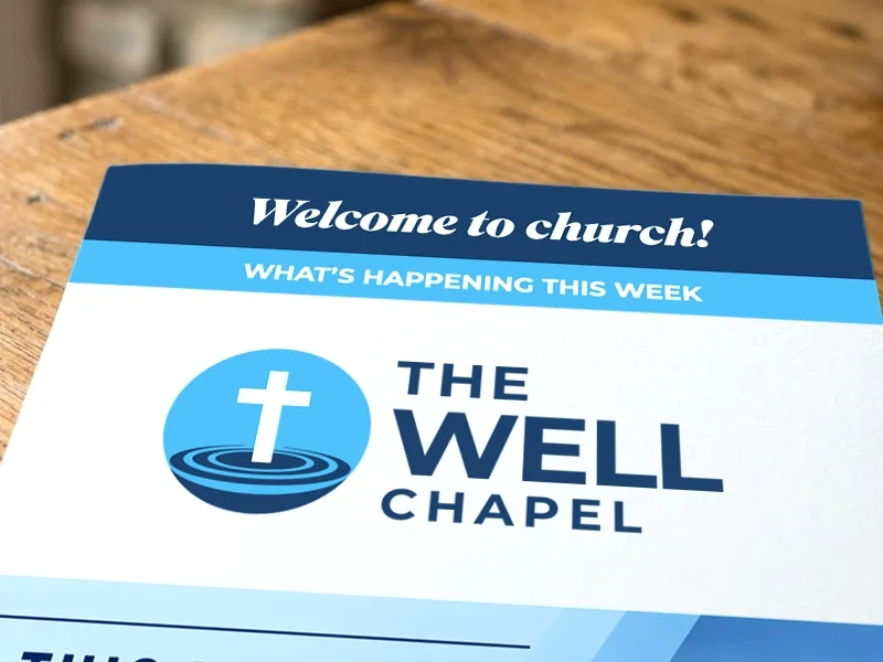 Church bulletin for The Well Chapel in Eastern Connecticut