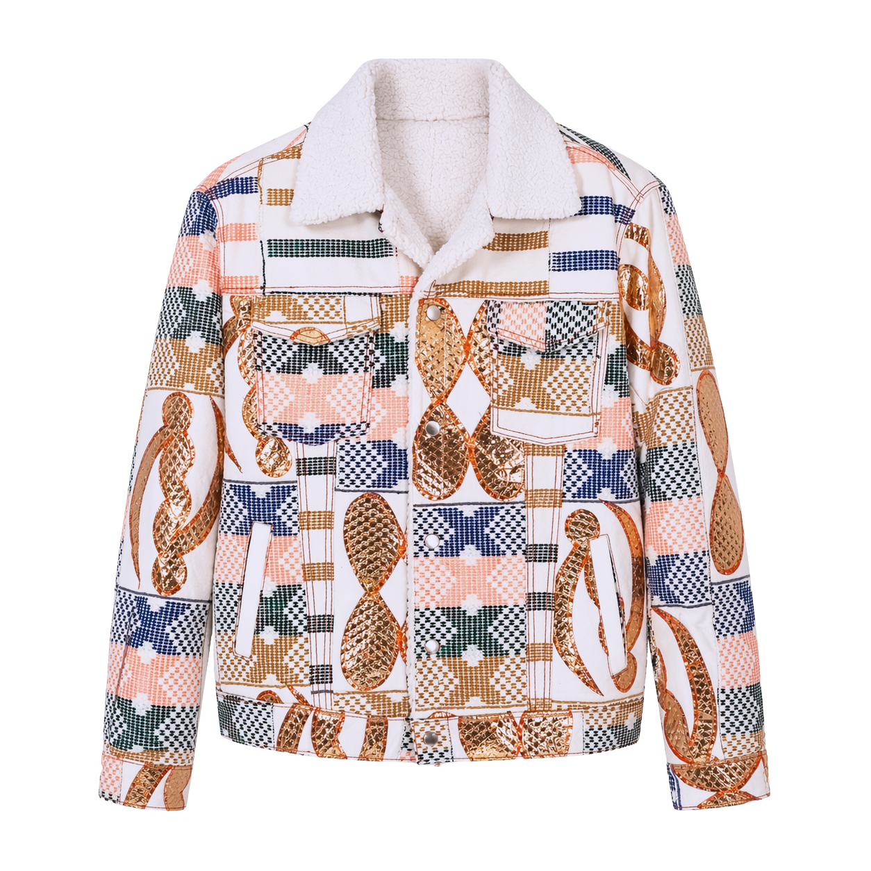 Aviator jacket with gold