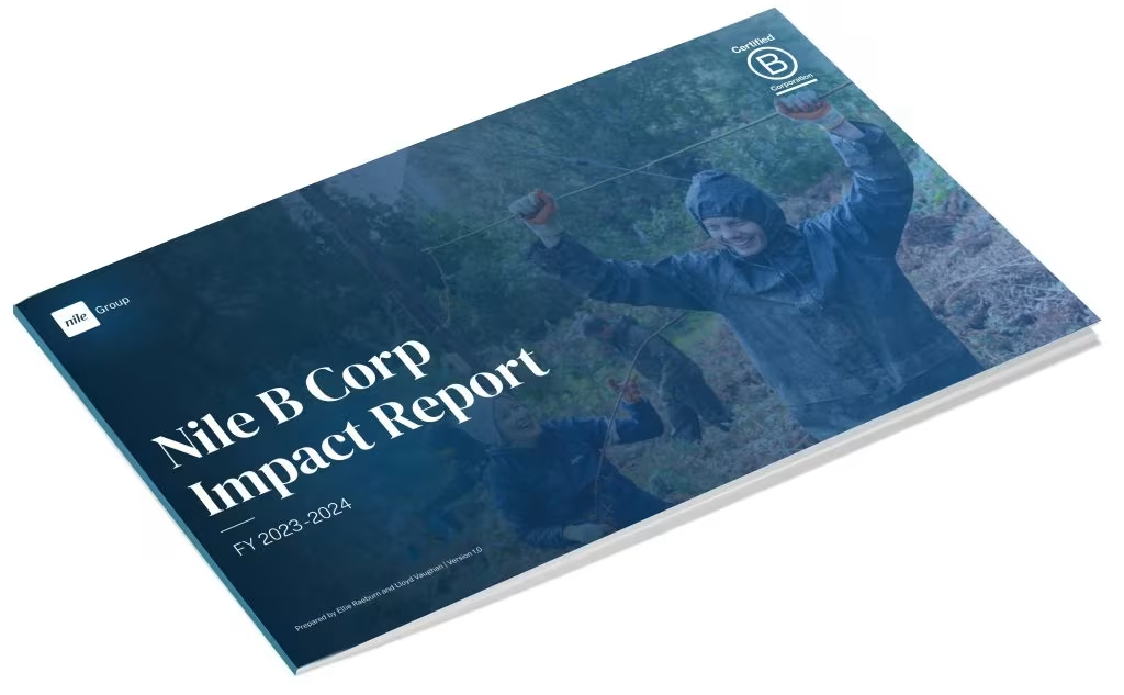 Cover of Nile's B Corp Impact Report 2023–24