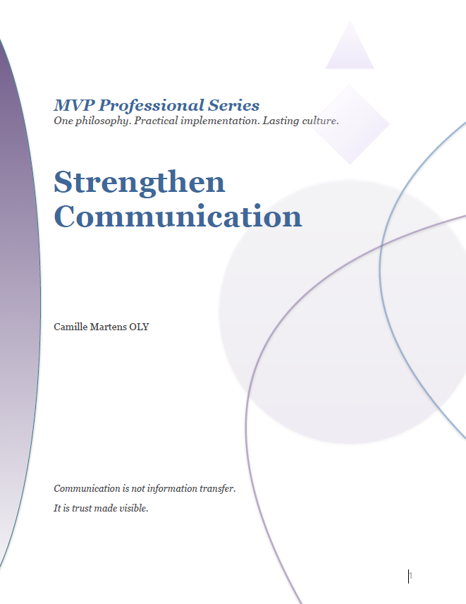 03 Strengthen Communication - Building trust through clear, intentional communication - MVP Professional Series Collection