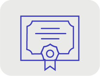 Line drawing of a diploma or certificate with a ribbon at the bottom.