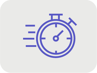 A stopwatch icon indicating speed or quickness.