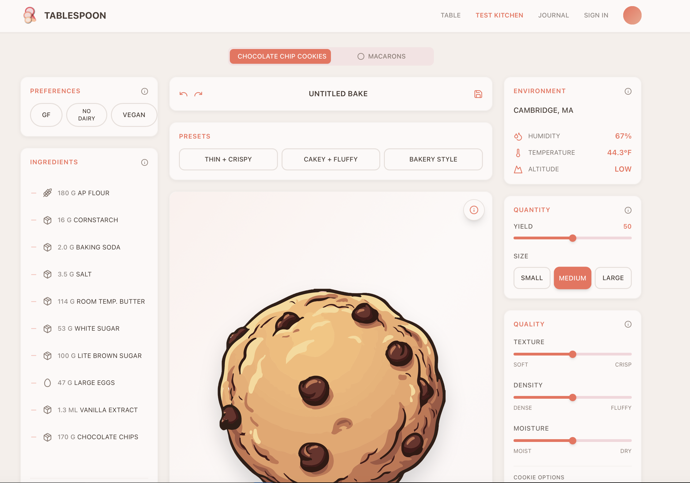 Anything you can imagine being a variable, we've thought of. Leverage our user friendly dashboard to craft the perfect baked good. 
