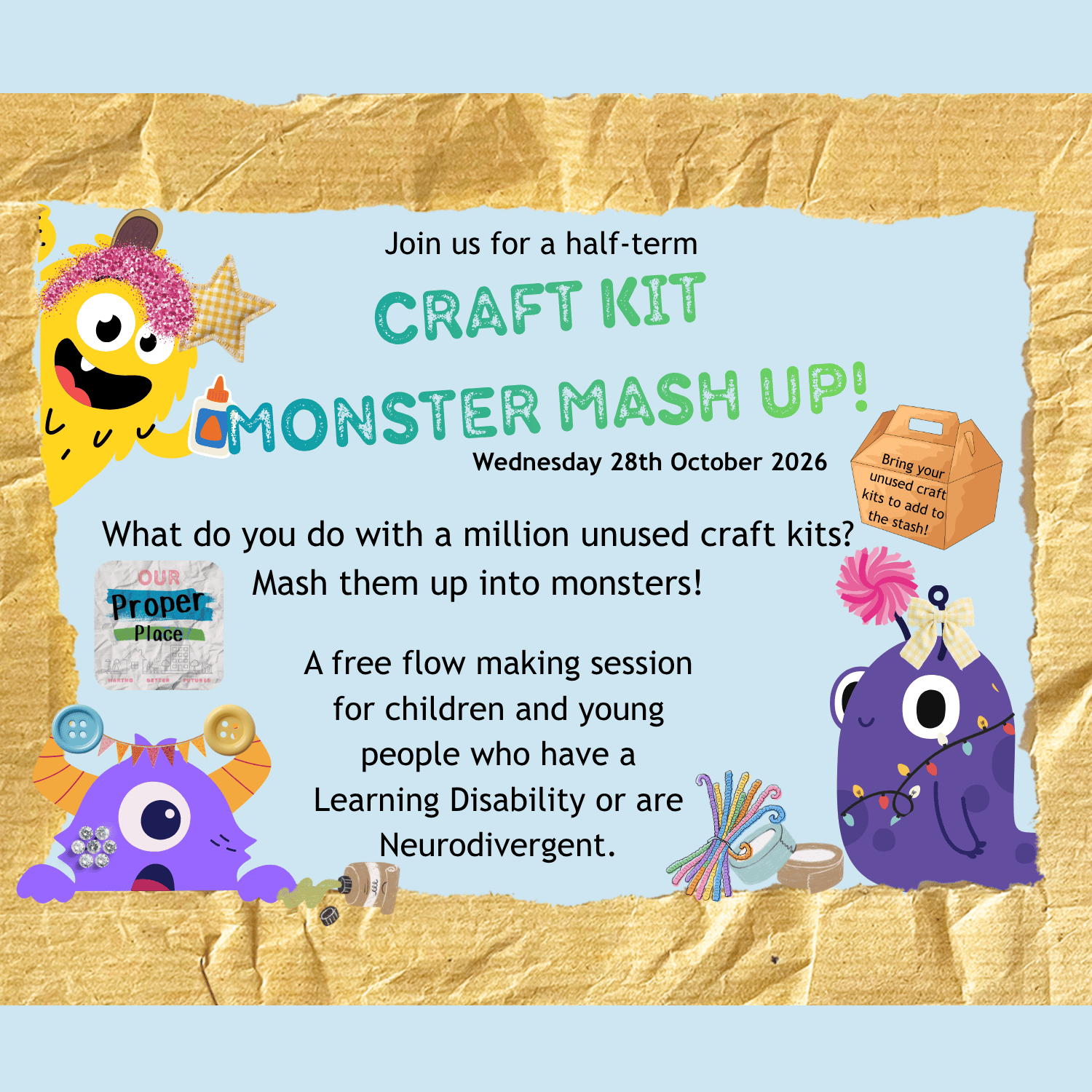 2 hour Monster Mash Up Ages 14+ - with carer