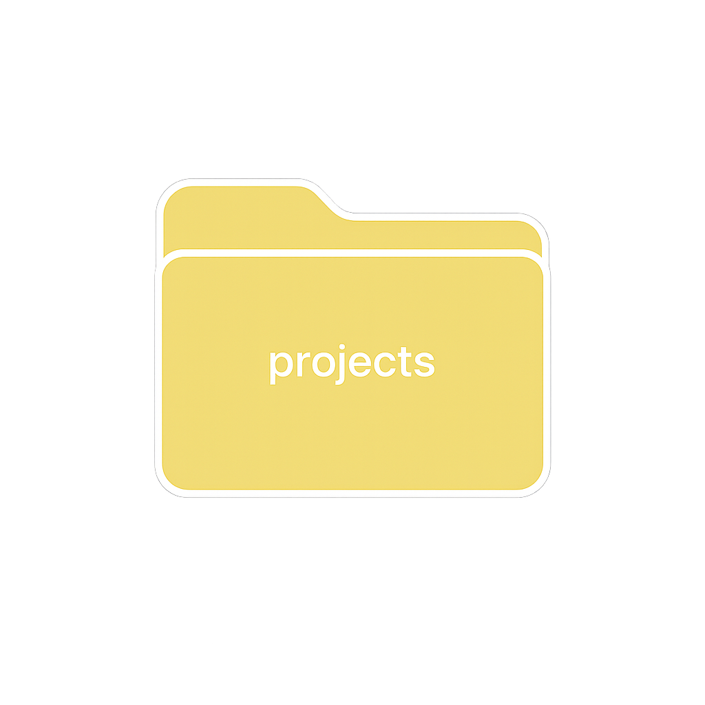 key lime green folder icon with the label 'projects'