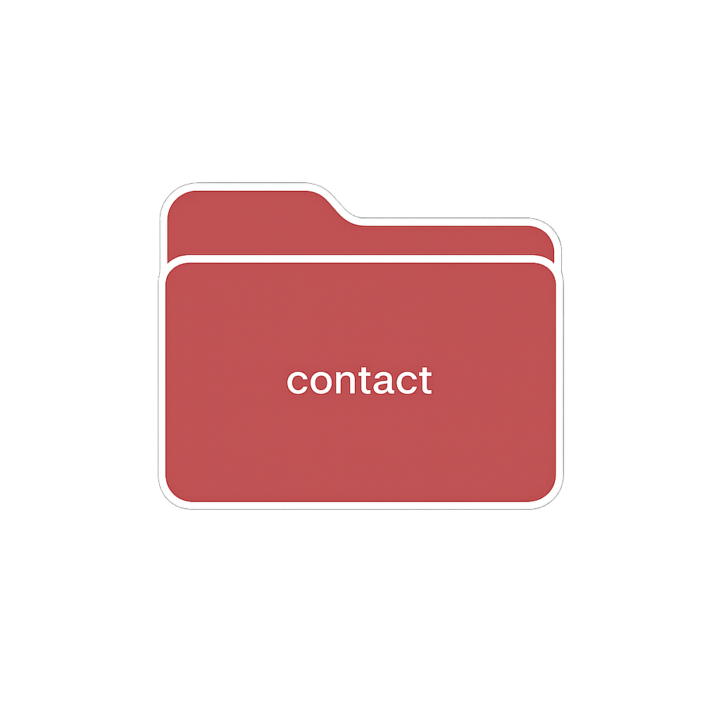 terracotta brown folder icon with the label 'contact'