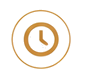 A clock face with a minimal design, showing the time with abstract circular patterns.