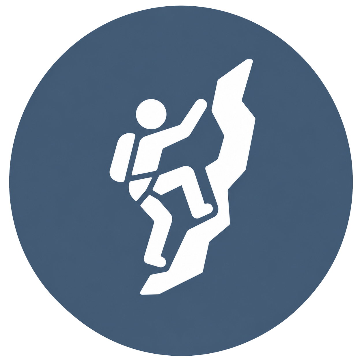 Visit Wild Wales with Emily Coates. Icon of a person climbing an indoor rock wall.
