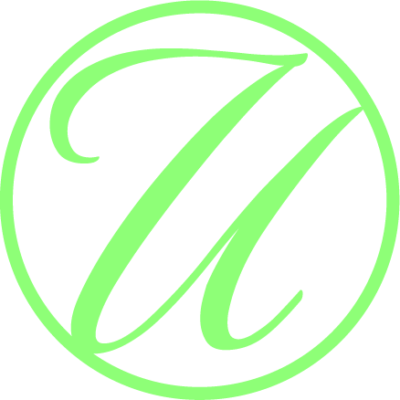 Green cursive letter 'u' inside a green circle.