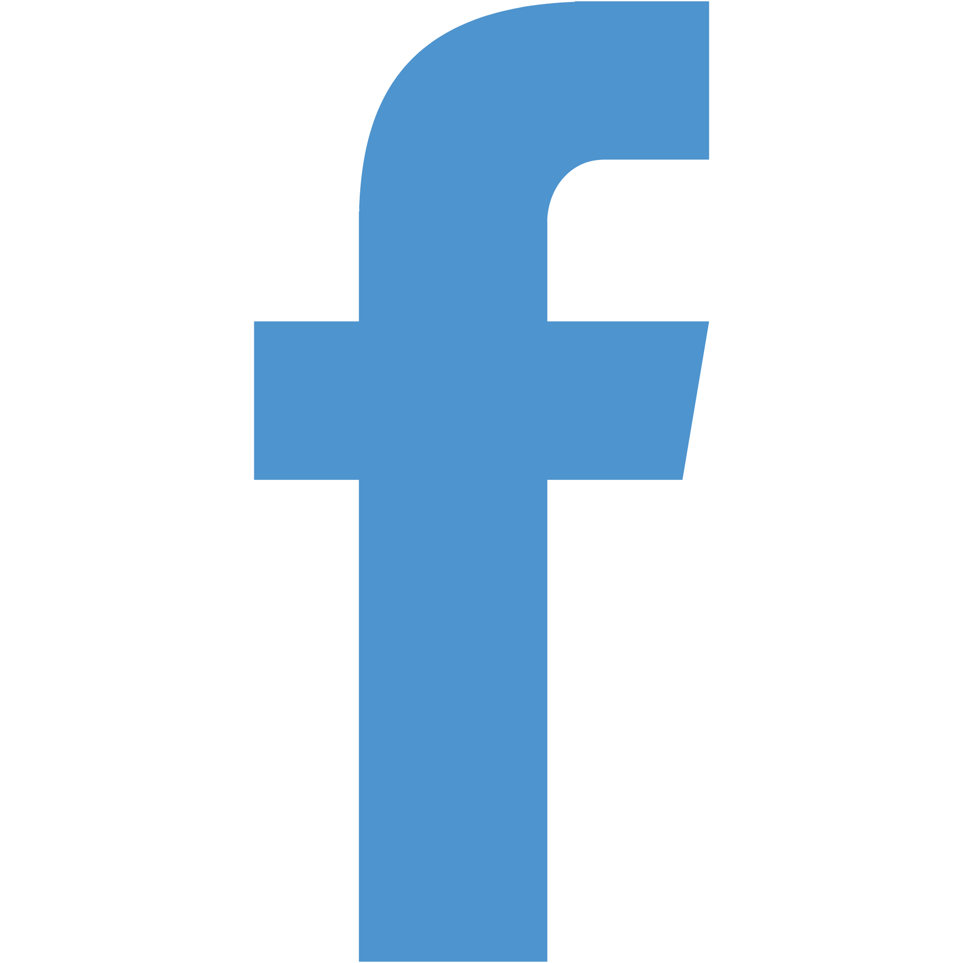 A blue, lowercase letter "f" representing the Facebook logo on a transparent background.