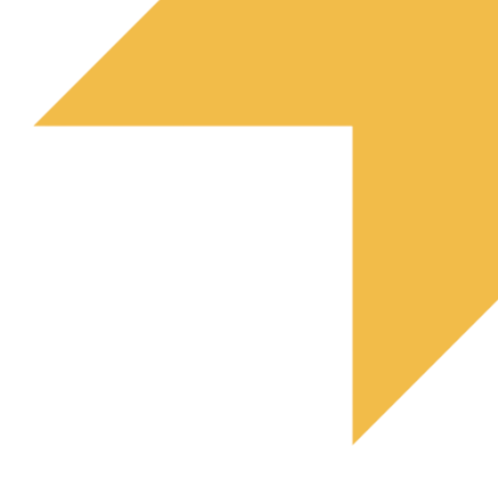 Human services leadership showing yellow geometric shape with sharp angles on a white background, resembling a stylized arrow or corner.