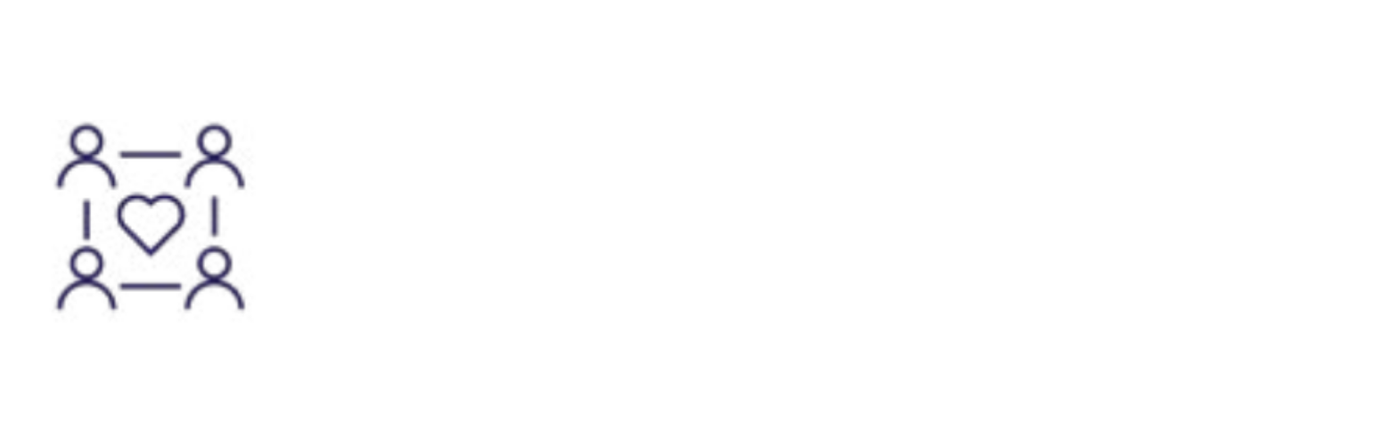 Logo with four outlined figures connected by lines around a heart, next to the text "Treatment Family Care.