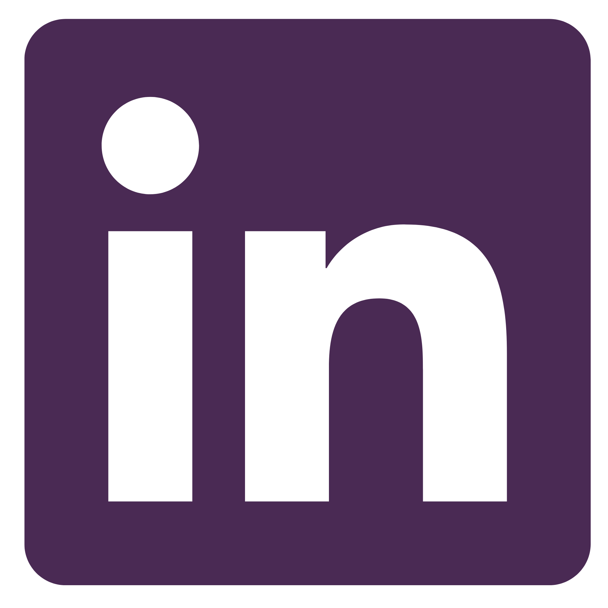 A LinkedIn purple logo.