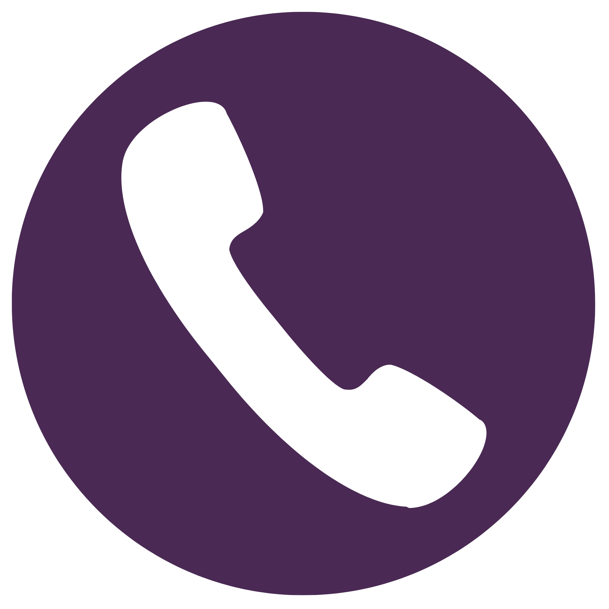 A purple phone icon.
