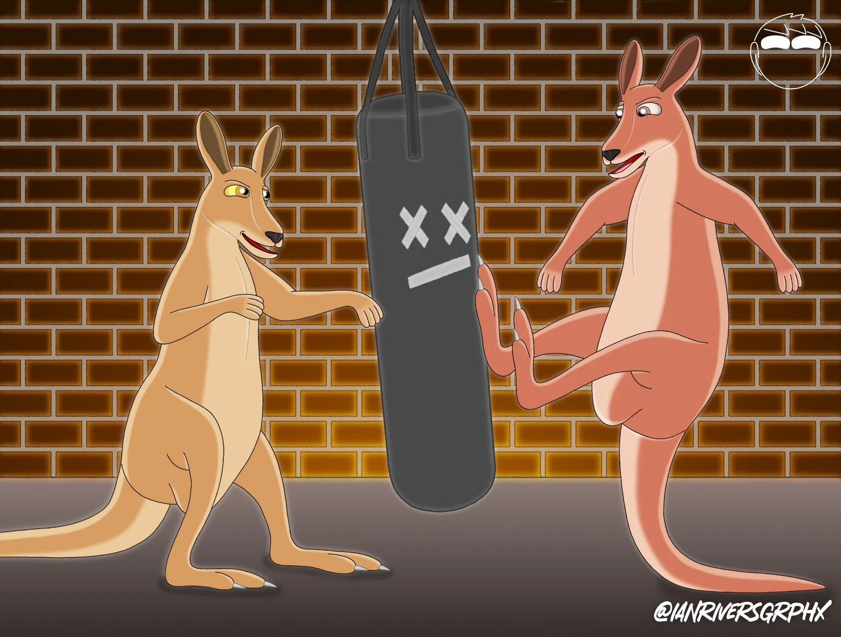 Kangaroo kickboxing (Marsupial arts)