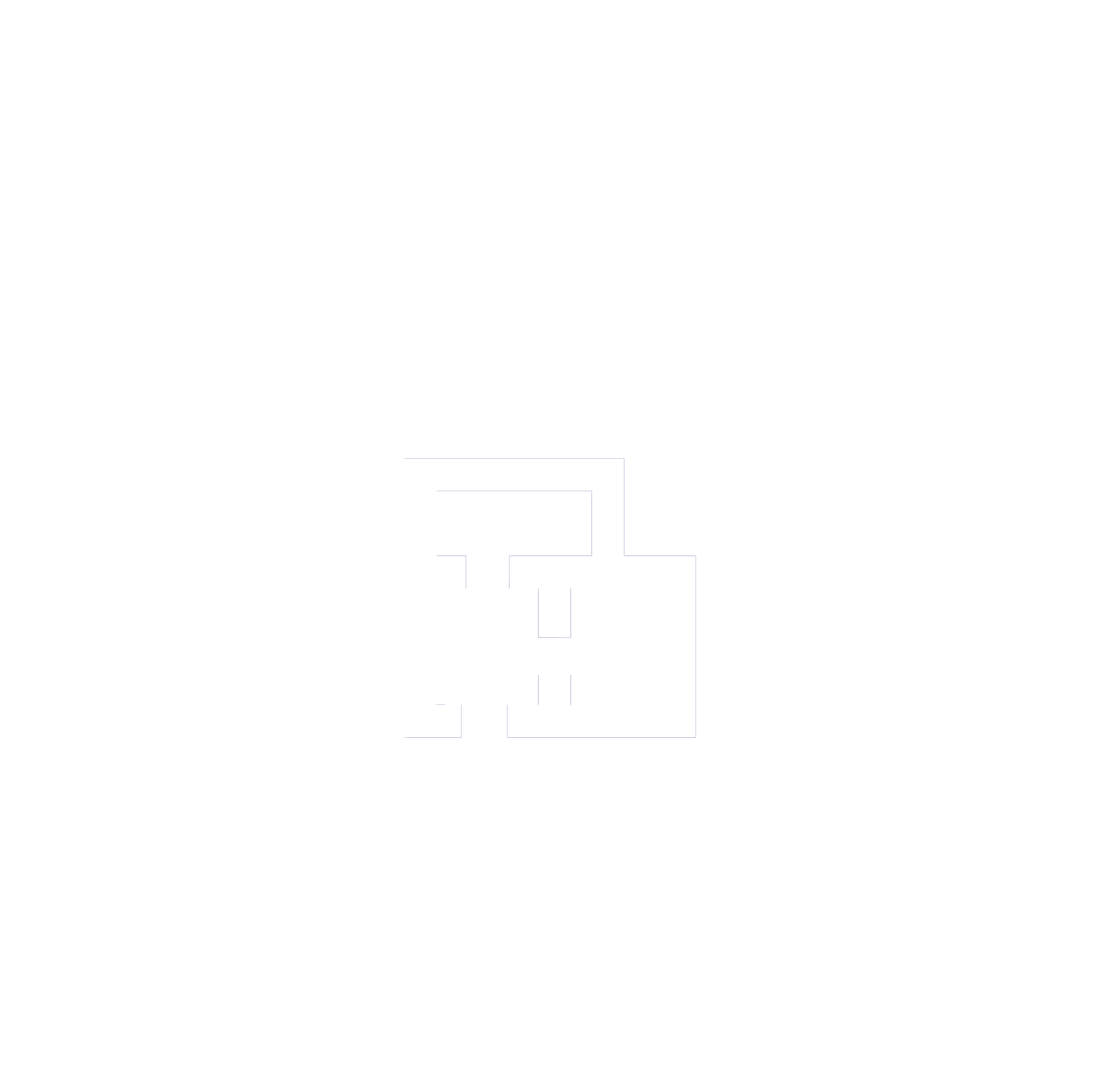 A black background with a white outline of a state shape, and a large QR code in the center.
