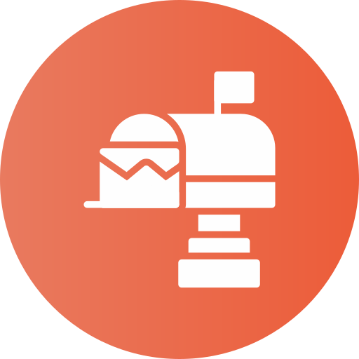 Icon of a baby bottle and a pacifier on a circular orange background