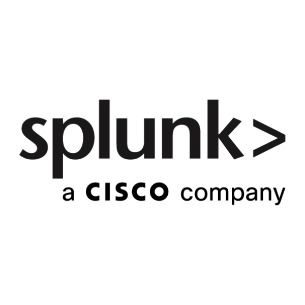Splunk logo with the word 'splunk' in lowercase letters and a right-pointing angle bracket.