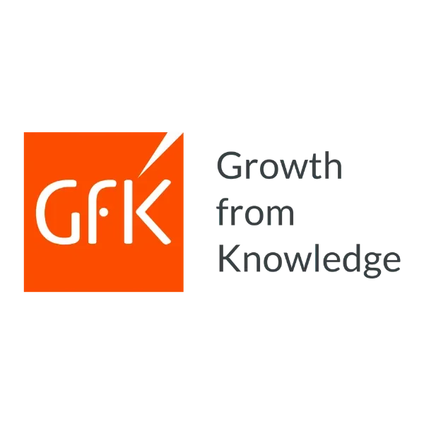 GFK logo with the tagline "Growth from Knowledge" on a black background.