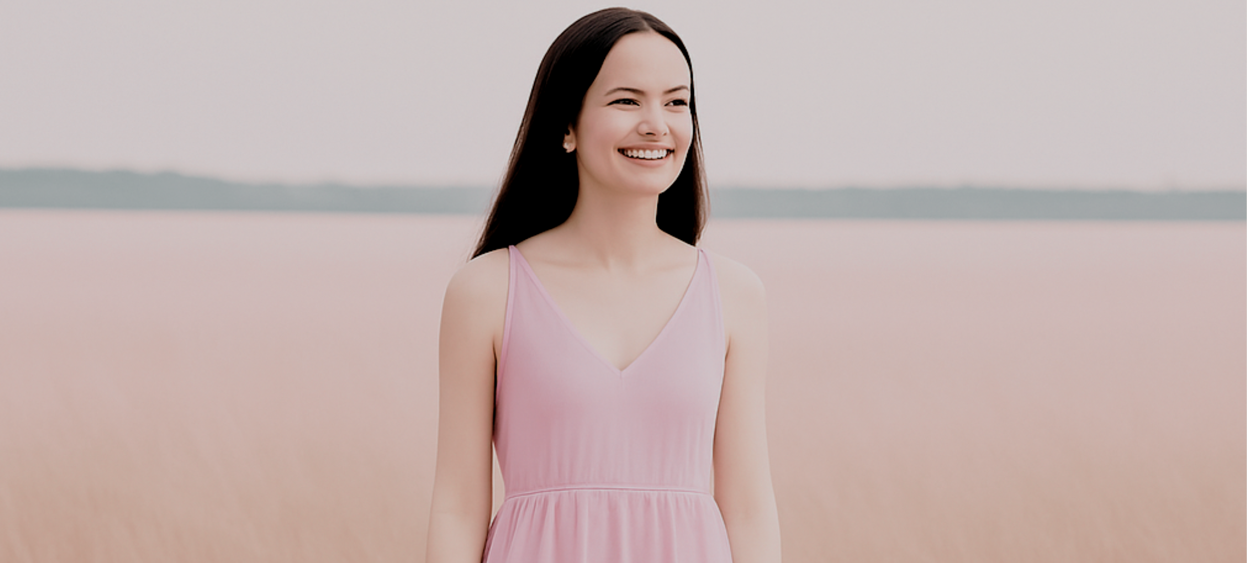 Smiling woman in field